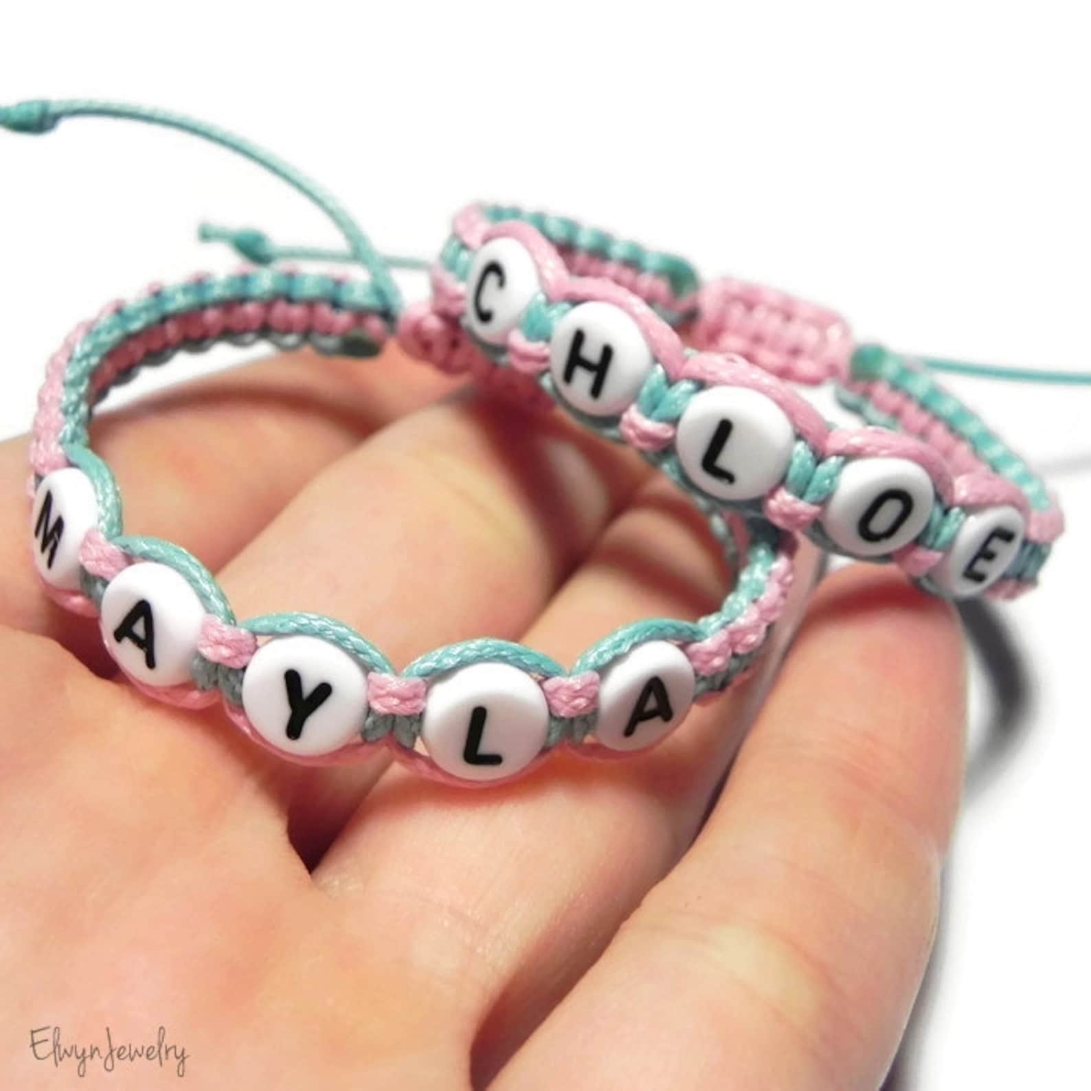 Name Bracelet Little Girl Bracelet Flower Girl Jewelry Etsy