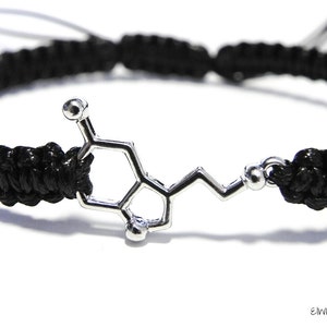 Serotonin Bracelet, Chemistry Bracelet, Molecule Jewelry, Chemistry Jewelry, Positivity Bracelet, Gift for Chemist, Serotonin Molecule image 1