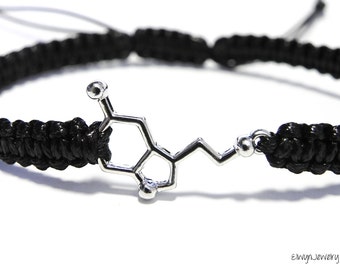 Serotonin Bracelet, Chemistry Bracelet, Molecule Jewelry, Chemistry Jewelry, Positivity Bracelet, Gift for Chemist, Serotonin Molecule