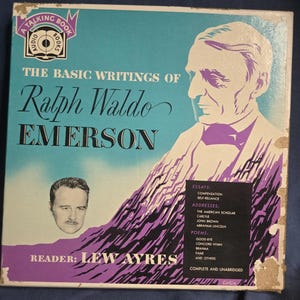 RARE Vintage The Basic Writings of Ralph Waldo Emerson Talking Book LP Vinyl Set image 2