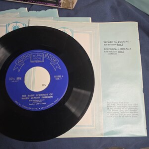 RARE Vintage The Basic Writings of Ralph Waldo Emerson Talking Book LP Vinyl Set image 5