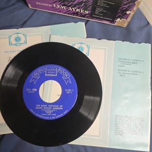 RARE Vintage The Basic Writings of Ralph Waldo Emerson Talking Book LP Vinyl Set image 7