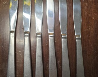 Set of 6 Vintage World Tableware Stainless Steel Butter Knives Flatware