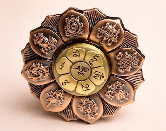 Fidget Spinner de latón: un relajante fidget spinner metálico para meditación de escritorio y decoración espiritual.