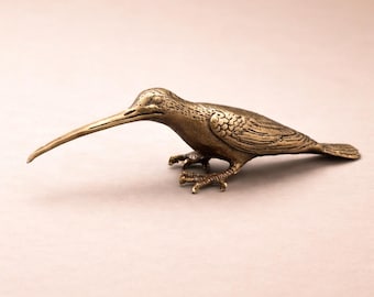 Figura de colibrí de cobre: escultura vintage de pájaro para Feng Shui y decoración de escritorio, regalo de pájaro de la suerte.