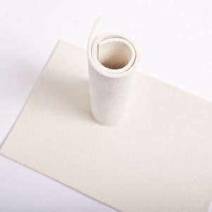 Wool felt plate 30 x 20 cm natural white 01
