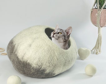 Katzenhöhle  dunkelgrau 100% Wolle fair, ökologisch und schadstoffgeprüft
