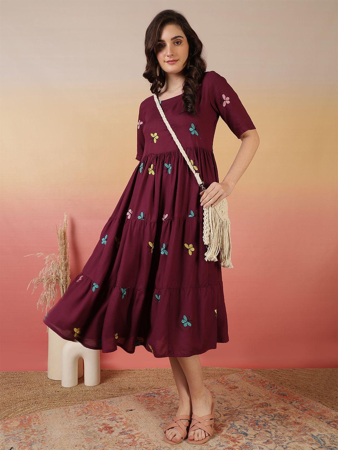 Maroon Boho Dress - Etsy Maroon Boho Dress - Etsy