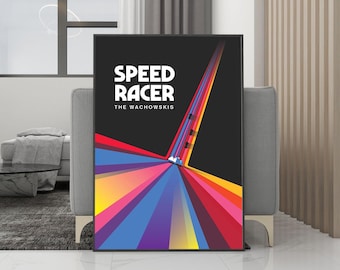Plakat filmowy Speed Racer na płótnie – wydruk bez ramki – kolekcja dla fanów filmu – dekoracja pokoju – prezent urodzinowy
