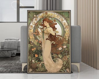 Alphonse Mucha Vintage poster - canvasafdruk - woondecoratie - vintage muurkunst - verjaardagscadeau