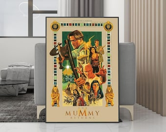 Plakat filmowy „Mumia” na płótnie – wydruk bez ramki – kolekcja dla fanów filmu – dekoracja pokoju – prezent urodzinowy