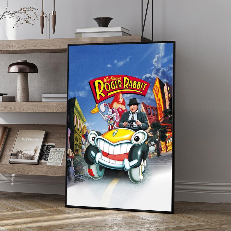 Rogger Rabbit Decor Who Framed Roger Rabbit Movie Poster Canvas Wall Art - Unframed Print ...