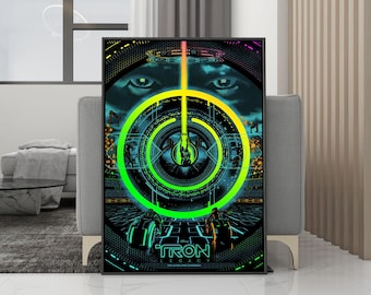 Plakat filmowy TRON: Dziedzictwo (2010) – obraz na płótnie – wydruk bez ramki – kolekcja dla fanów filmu – dekoracja pokoju – prezent urodzinowy