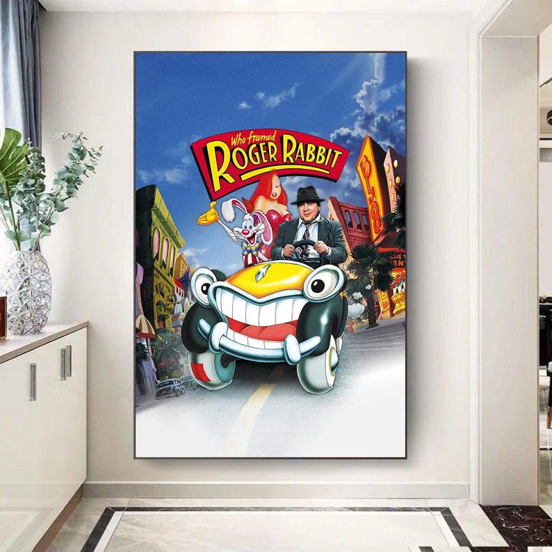 Who Framed Roger Rabbit Movie Poster Canvas Wall Art - Unframed Print ...