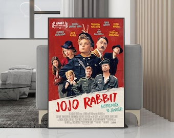 Plakat filmowy Jojo Rabbit na płótnie – wydruk bez ramki – kolekcja dla fanów filmów – dekoracja pokoju – prezent urodzinowy