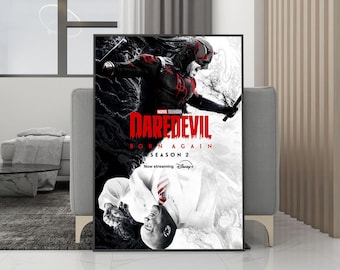 Plakat filmowy Daredevil Born Again, sezon 2, płótno, grafika ścienna – wydruk bez ramki – kolekcja dla fanów filmów – dekoracja pokoju – prezent urodzinowy