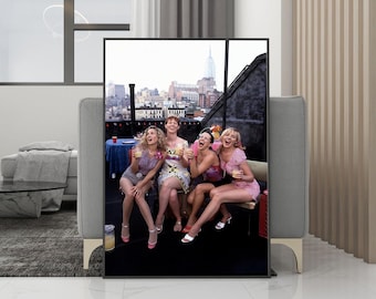 SATC Vintage Girls Poster Canvas Muurdecoratie - Ongeëncadreerde print - Kamerdecoratie - Verjaardagscadeau - Fancollectie - Kleur- en zwart-witprint