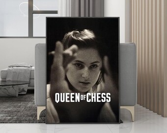 Koningin van het schaakspel filmposter canvas muurkunst - ingelijste print - filmfans collectie - kamerdecoratie - verjaardagscadeau