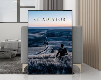 Póster de la película Gladiador, lienzo para pared - Impresión sin marco - Colección para cinéfilos - Decoración de habitación - Regalo de cumpleaños