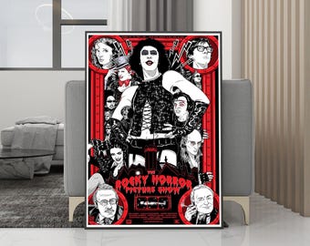 Rocky Horror Picture Show klassieke filmposter canvas muurkunst - ingelijste print - collectie filmfans - kamerdecoratie - verjaardagscadeau