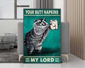 Twoje serwetki "Mój Boże" - plakat vintage - wydruk na płótnie - wystrój domu - sztuka ścienna w stylu vintage - dekoracja łazienki - zabawne prezenty
