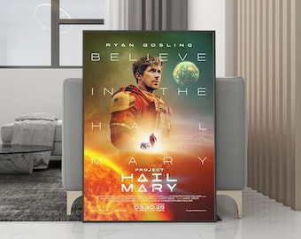 Plakat filmowy „Project Hail Mary” na płótnie – wydruk bez ramki – kolekcja dla fanów filmów – dekoracja pokoju – prezent urodzinowy