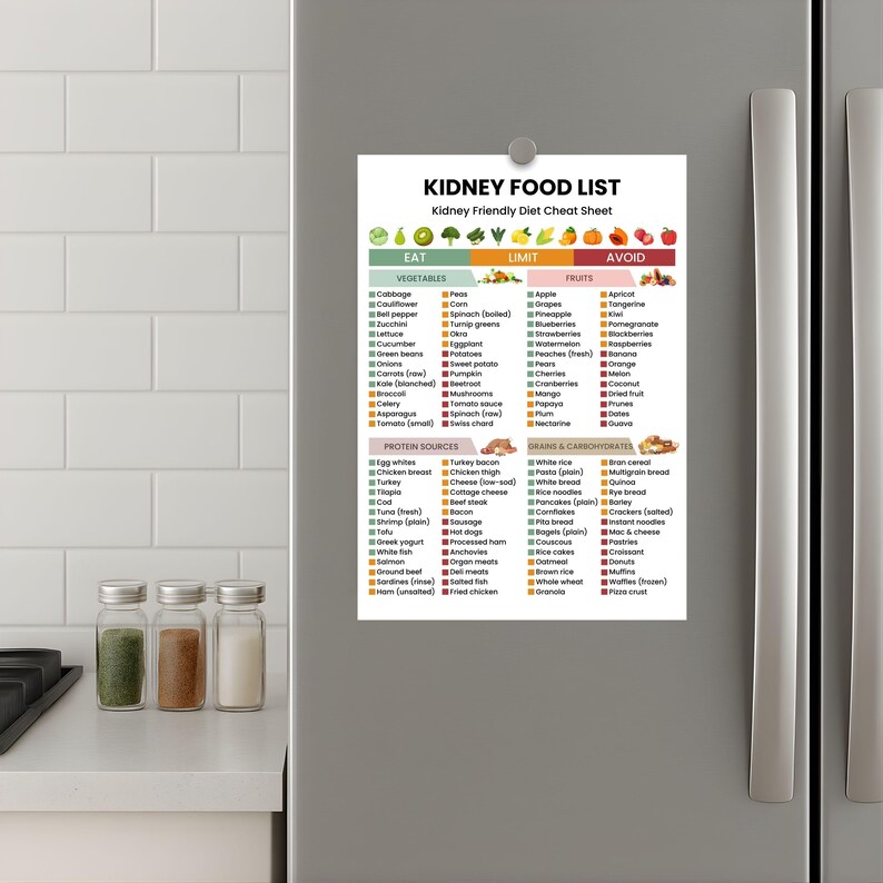 Kidney Disease Food List Printable | Renal Diet Chart | Kidney Friendly ...