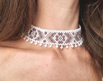 Handgemachte Ukrainische silyanка | Authentische Perlen-Choker | Ethnoschmuck aus der Ukraine | Geschenk für Frau