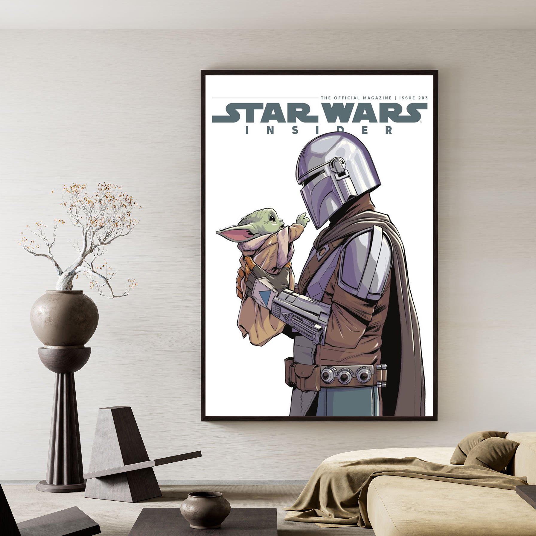 Star Wars the Mandalorian and Grogu Movie Poster Canvas Wall Art ...