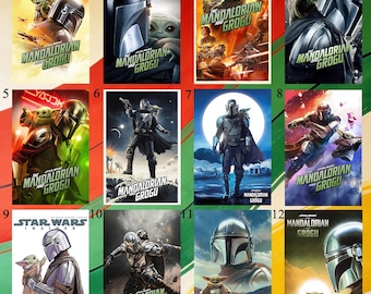 Plakat filmowy „Gwiezdne Wojny: Mandalorian i Grogu” na płótnie | Kinowa estetyka | Wydruk bezramowy | Fototapety | Prezent urodzinowy