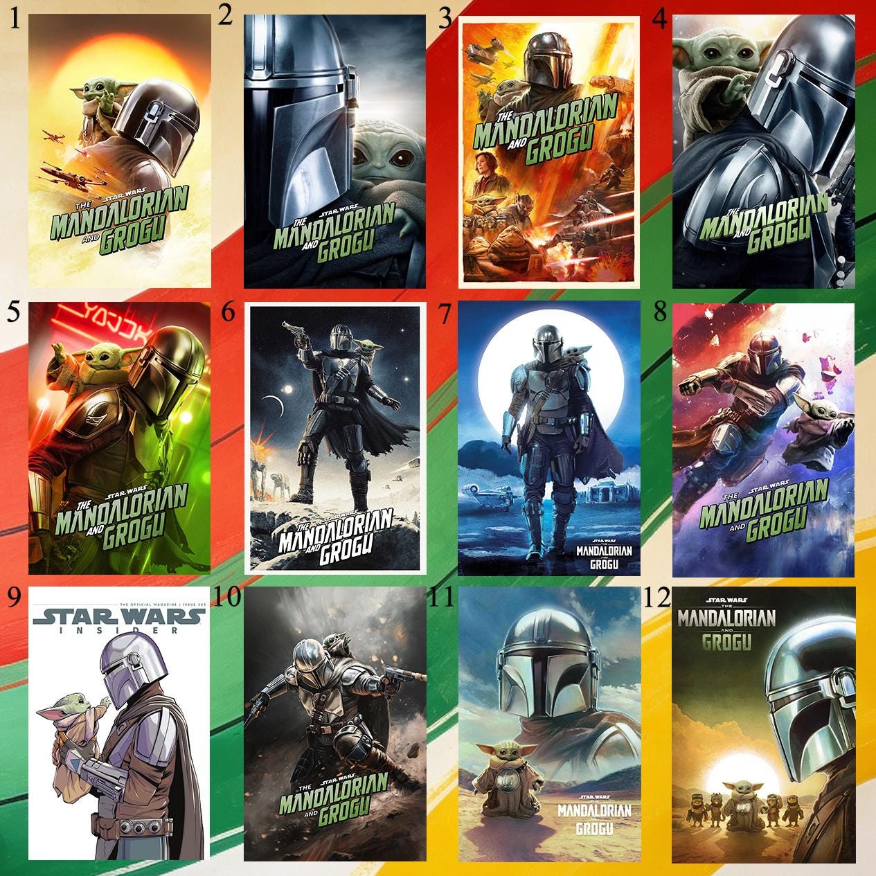 Star Wars the Mandalorian and Grogu Movie Poster Canvas Wall Art ...
