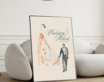 Póster de la película El Hilo Fantasma, lienzo para pared, decoración estética cinematográfica, impresión sin marco, murales de pared, regalo de cumpleaños