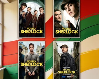 Póster de la película El joven Sherlock en lienzo para pared / Decoración con estética cinematográfica / Impresión sin marco / Murales de pared / Regalo de cumpleaños