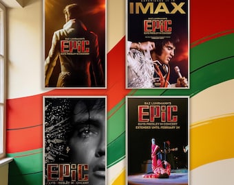 EPiC Elvis Presley in Concert Movie Poster Leinwand Kunst | Filmisch ästhetisches Dekor | Rahmenloser Druck | Wandbilder | Geburtstagsgeschenk