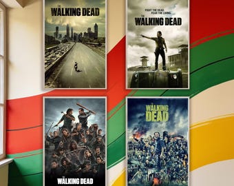 Stampa su tela del film classico The Walking Dead / Poster del film senza cornice / Decorazione da parete per camera da letto e soggiorno / Regali per le feste