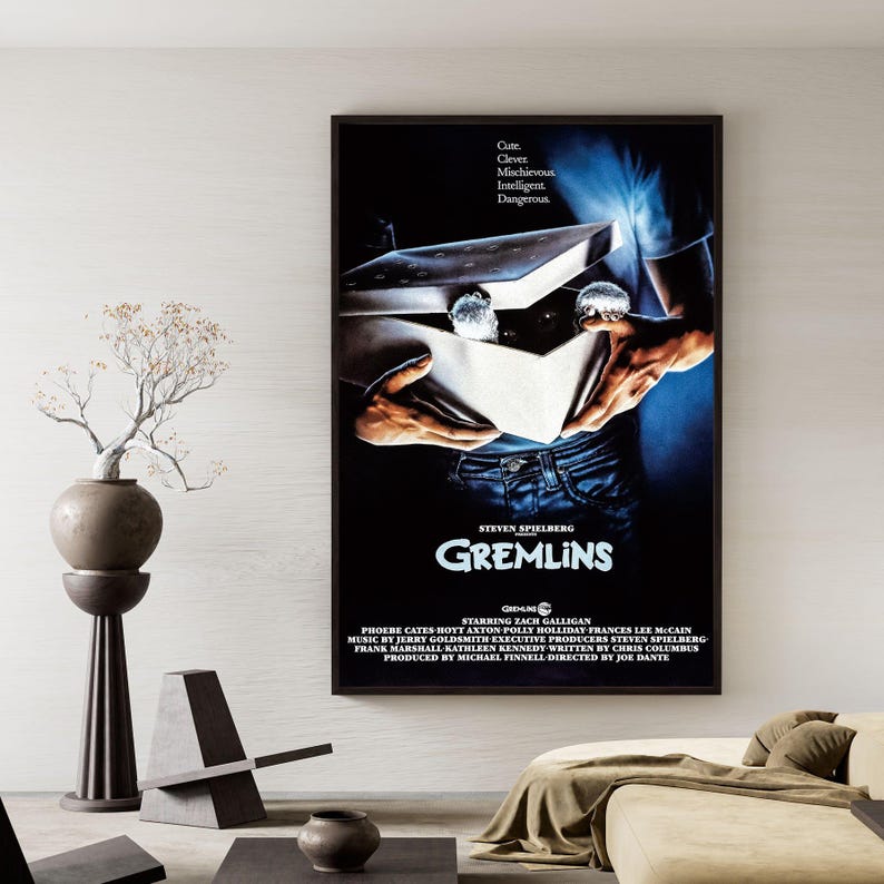 Impresión en lienzo de la película clásica Gremlins / Póster de película sin marco / Decoración estética para dormitorio y sala de estar / Regalos navideños Choose G