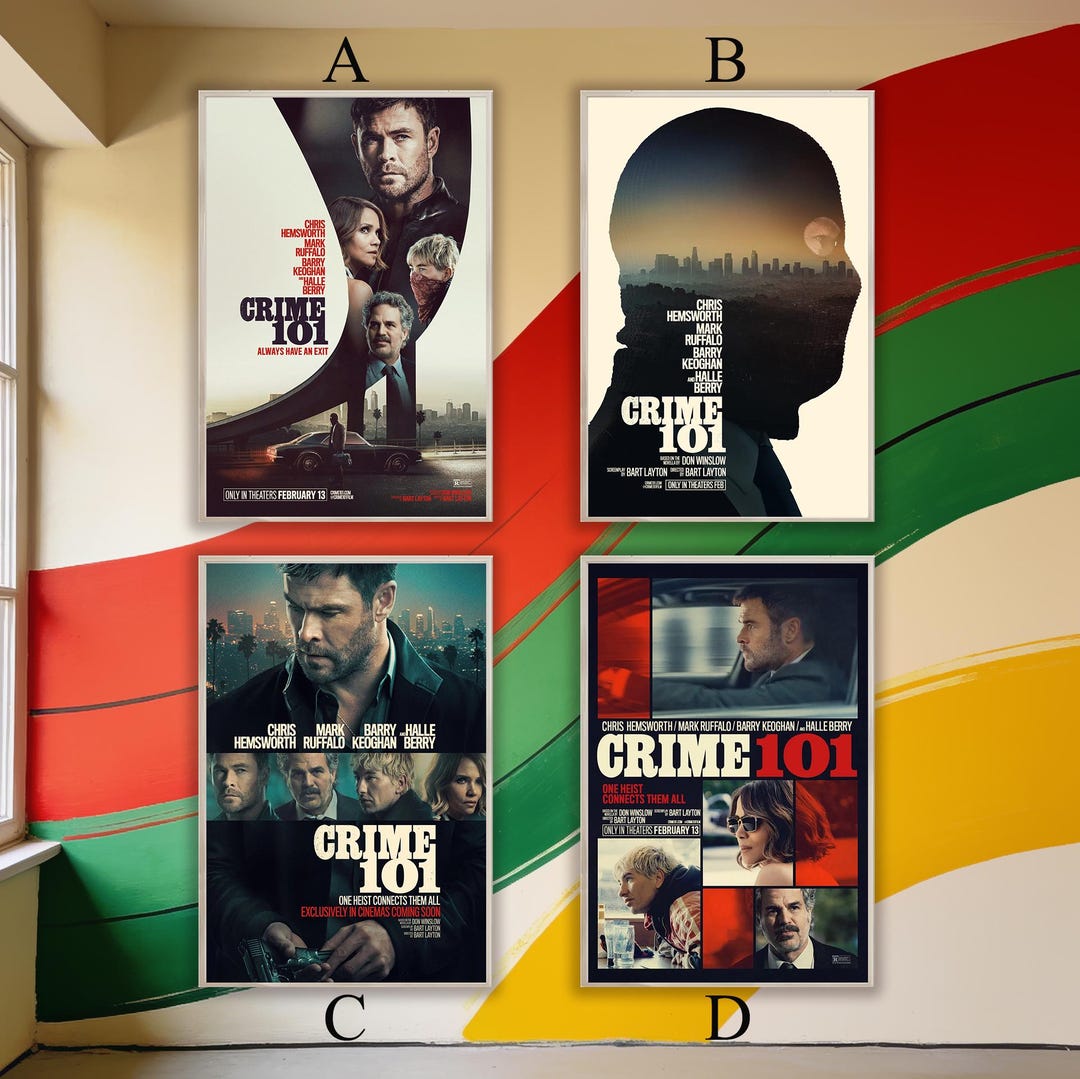 Crime 101 2026 Movie Poster Canvas Wall Art Cinematic Aesthetic crime-101-2026-movie-poster-canvas-wall-art-cinematic-aesthetic