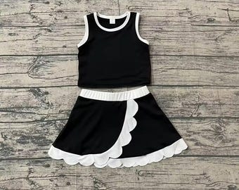 Conjunto deportivo de falda pantalón para niñas pequeñas y niñas - Conjunto de ropa de verano sin mangas - Variedad de estilos