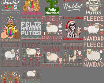 Feliz Navidad PNG – Funny Mexican Fiesta Christmas Clipart, Ugly Sweater Holiday Sublimation Digital Download