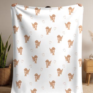 Coperta di peluche Cockapoo, morbida coperta in velluto per cani, regalo adorabile per gli amanti dei cani, regalo soffice per la mamma di un Cavapoo Spoodle