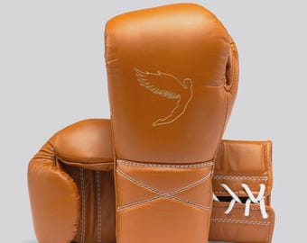 Genuine Leather Boxing Gloves Professional Fight and Training Custom Handmade