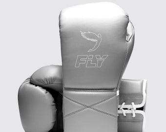 Leather Boxing Gloves: Superlace X Fly,Grey