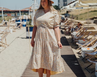 boho breastfeeding dress Floral Summer Dress, Long Boho Maxi Wrap Dress, Floral Nursing Dress, Summer Maternity Dress, Ibiza Hippie Style