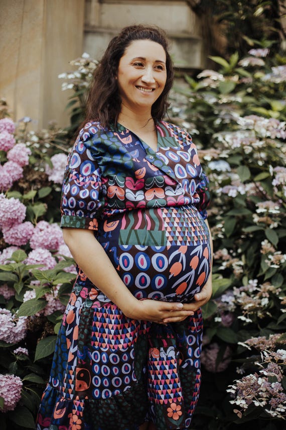 boho nursing dress Colorful Fiesta Maternity & | Colorful Dress for Mom | Breastfeeding Dress Baby shower