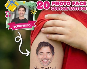 Personalisiertes Foto Gesicht temporäre Tattoos, kundenspezifische Foto Tattoos, temporäre Cartoon Tattoos, Gastgeschenke.