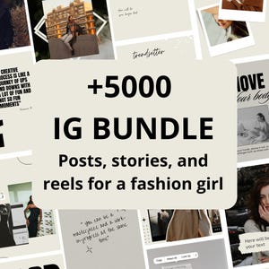 Beige Black White Instagram Templates | Fashion Girl Canva Bundle | Aesthetic IG Posts Stories & Reels | Minimal Neutral Social Media Kit