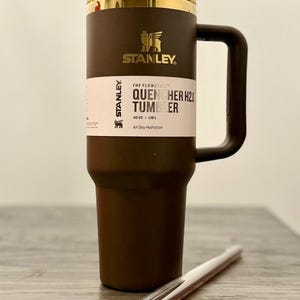 Chocolate Gold Stanley Quencher Tumbler – 40oz Insulated Travel Mug with Handle Bild 2