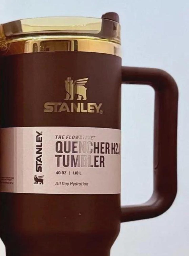 Chocolate Gold Stanley Quencher Tumbler – 40oz Insulated Travel Mug with Handle Bild 3