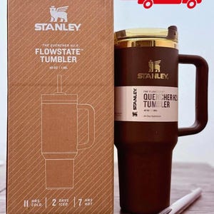 Chocolate Gold Stanley Quencher Tumbler – 40oz Insulated Travel Mug with Handle Bild 1