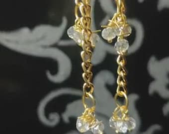 Handmade Crystal Beaded Bracelet White – Gold Tone Adjustable Bracelet